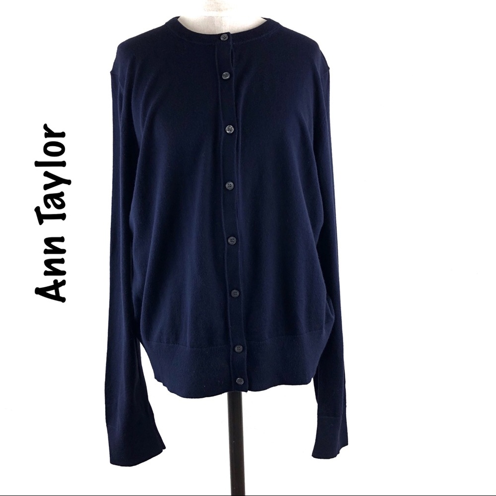Ann Taylor Navy Cardigan XL